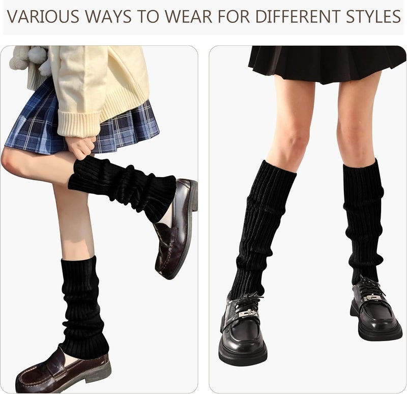 HEMOUR Leg Warmers for Women Girls Ribbed Knit, Fall Winter Gifts, Legwarmers Socks Y2K Fashion Yoga Ballet Dance Sports - Image 2